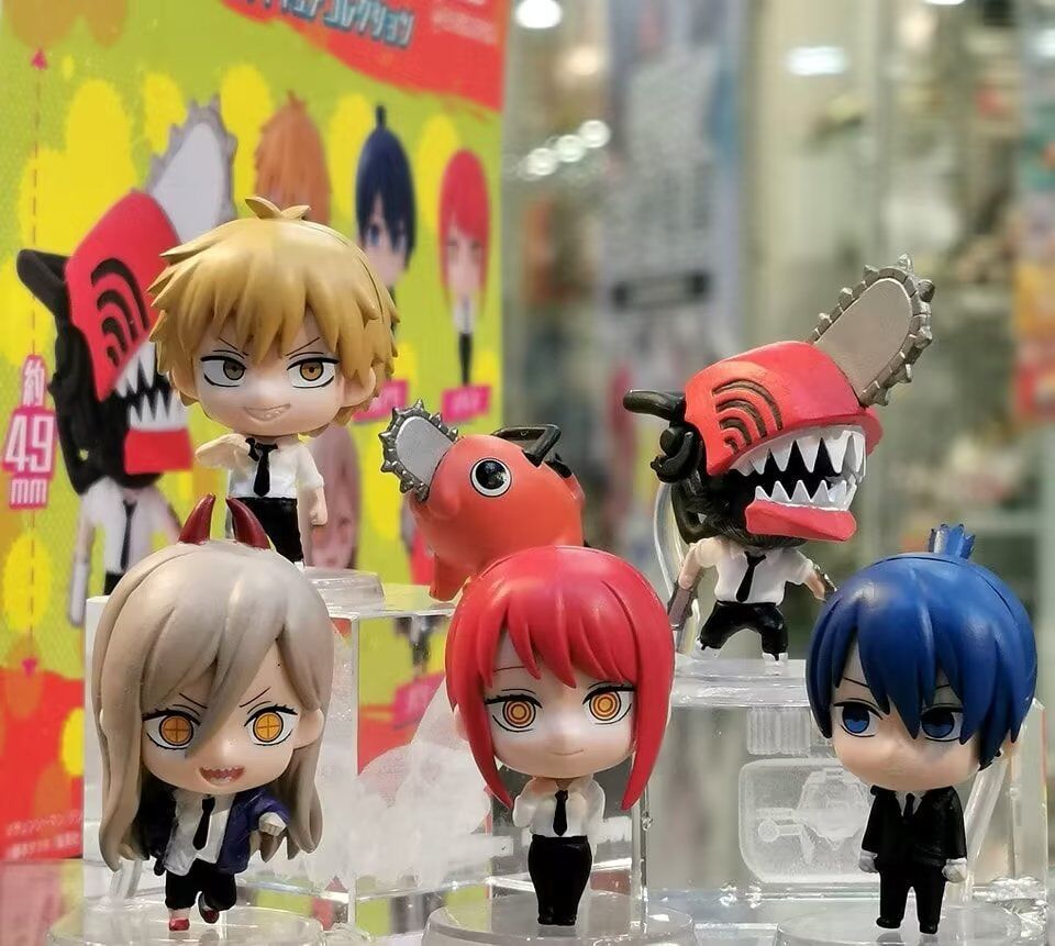 chainsaw man anime figure 10cm 6 pcs a set