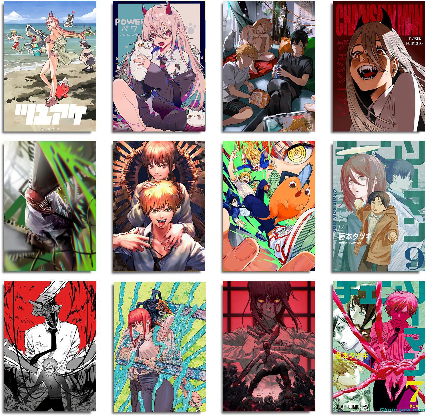 chainsaw man anime anime painting 30x40cm(12x16inches)