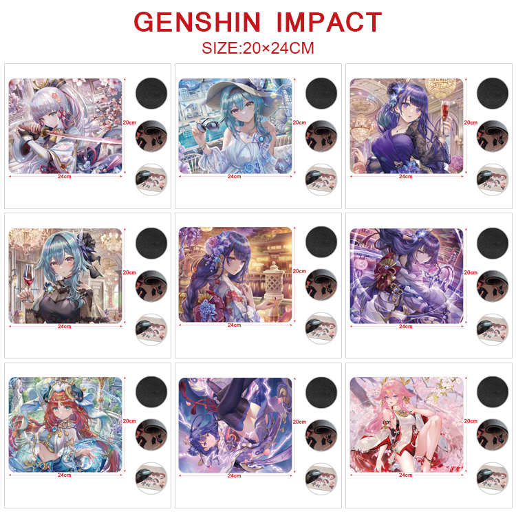 Genshin Impact anime Mouse pad 20*24cm price for 5 pcs