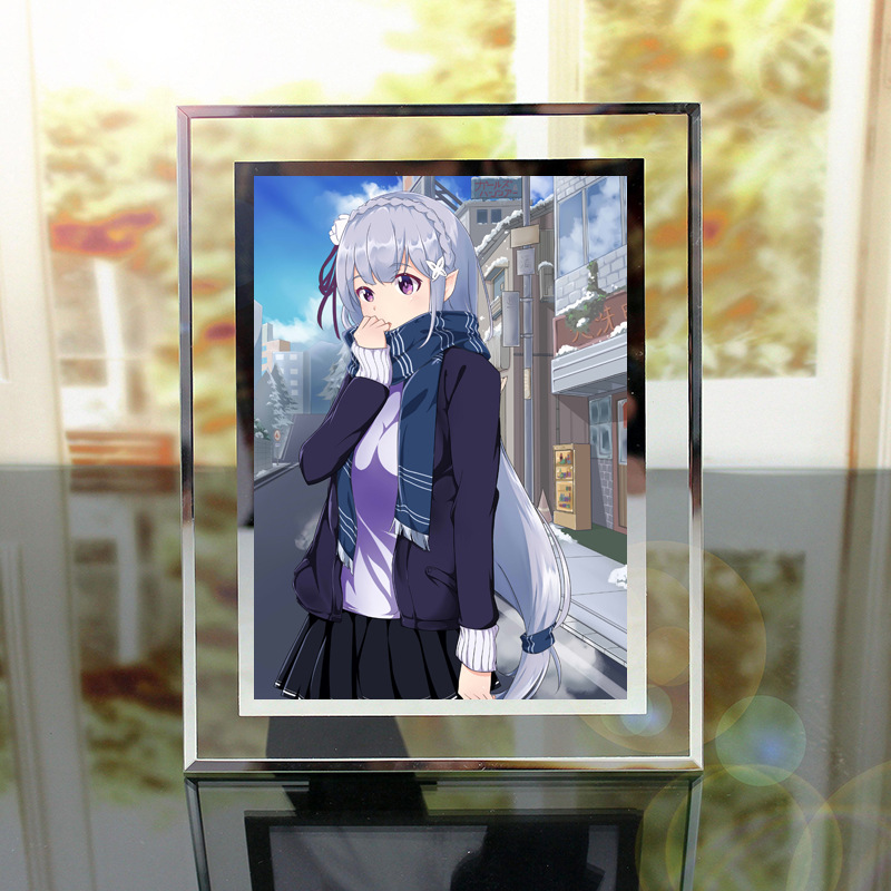 Re Zero Kara Hajimeru Isekai Seikatsu anime Crystal photo frame