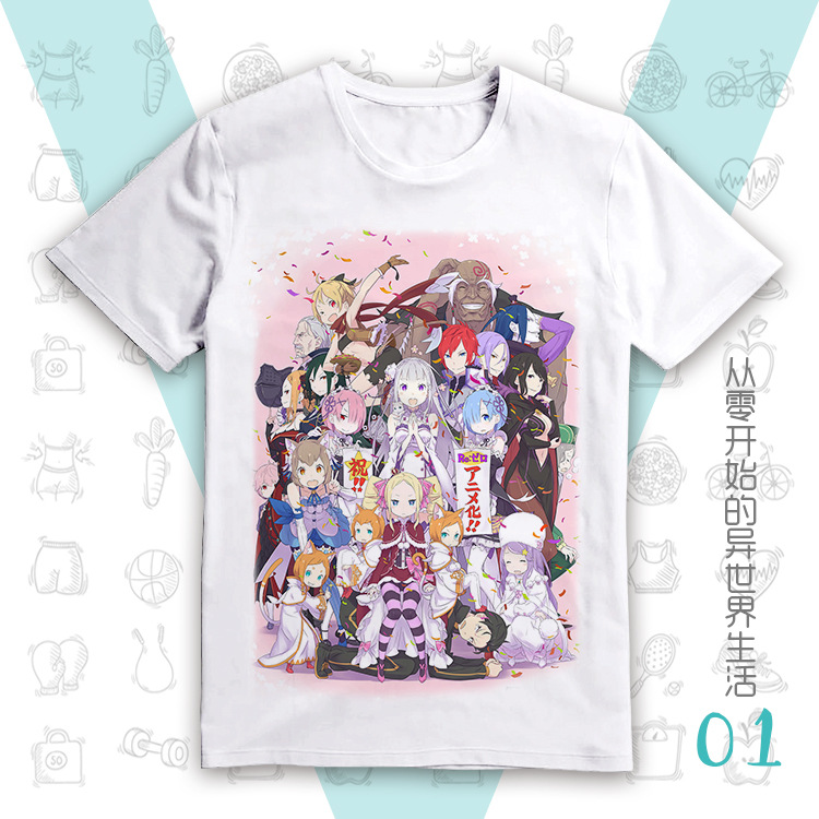 Re Zero Kara Hajimeru Isekai Seikatsu anime T-shirt