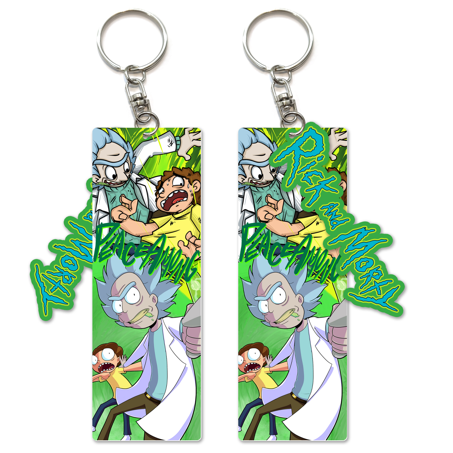 Rick and Morty anime keychain