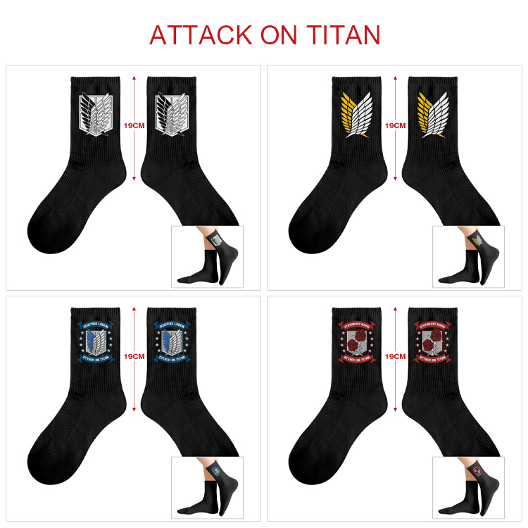 Attack On Titan anime socks 5 pcs a set