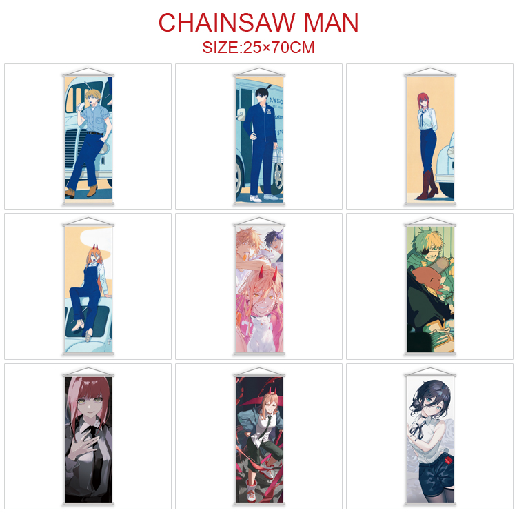 chainsaw man anime wallscroll 25*70cm price for 5 pcs