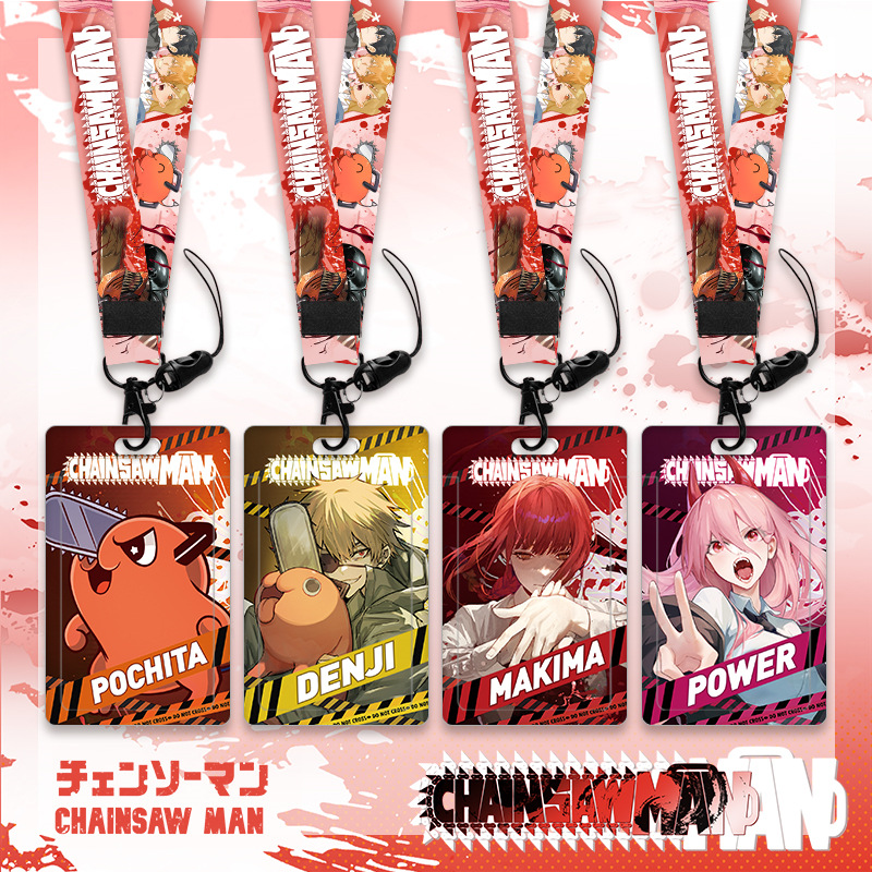 chainsaw man anime lanyard phonestrap