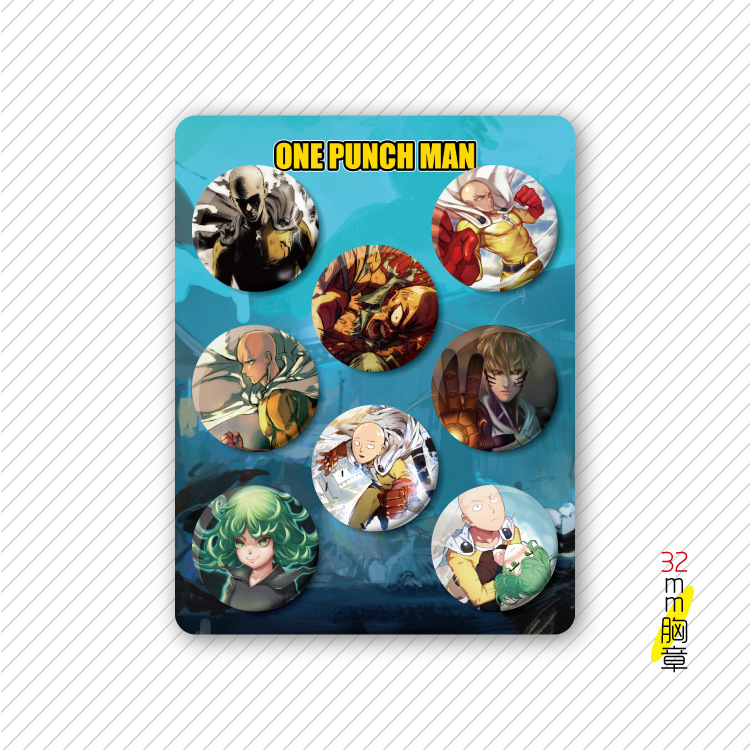 One Punch Man anime badge 32mm 8 pcs a set