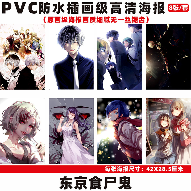 Tokyo Ghoul anime wall poster price for a set of 8 pcs