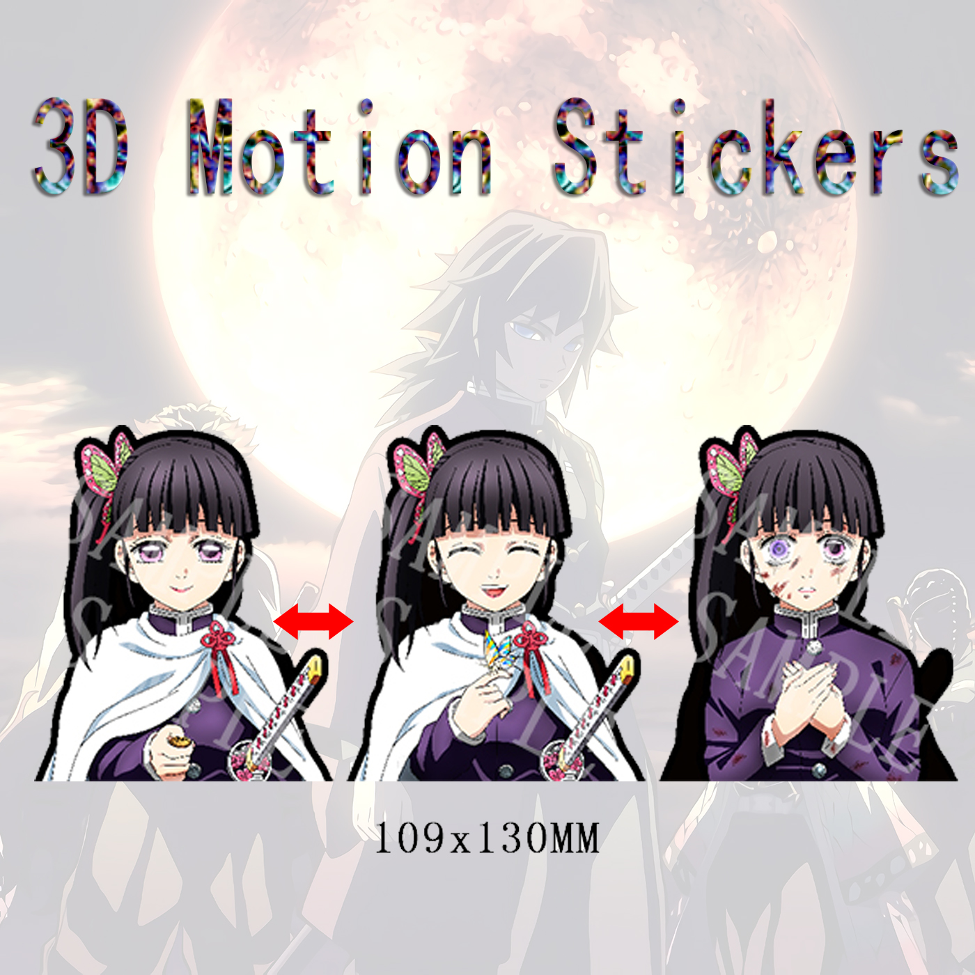 demon slayer kimets anime 3d sticker