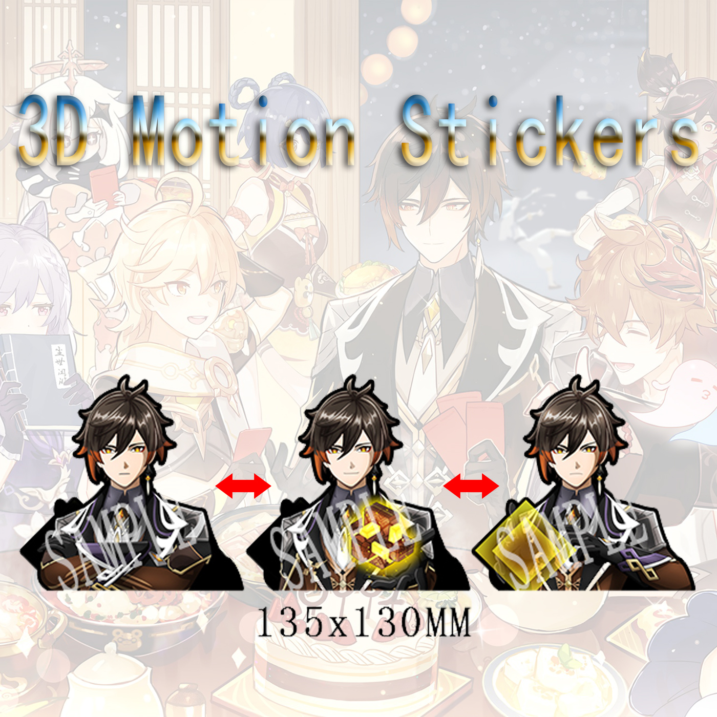 Genshin Impact anime 3d sticker