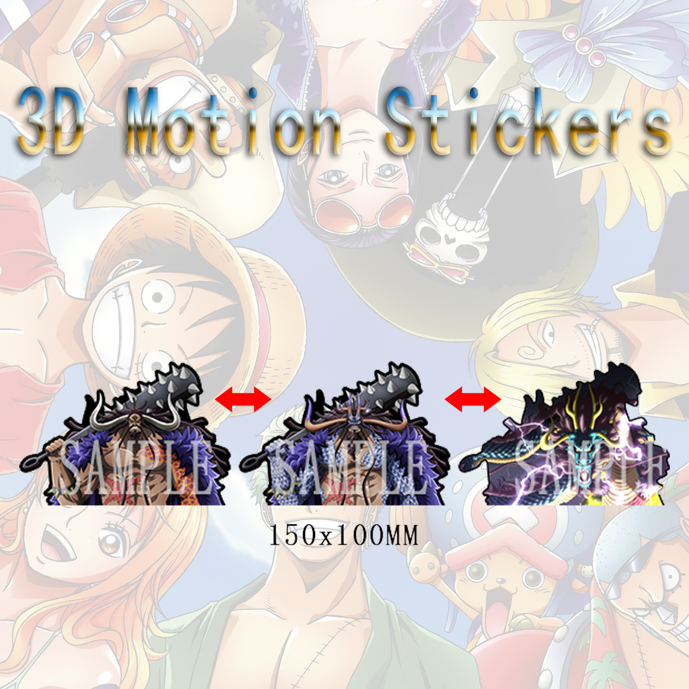 One piece anime 3d sticker