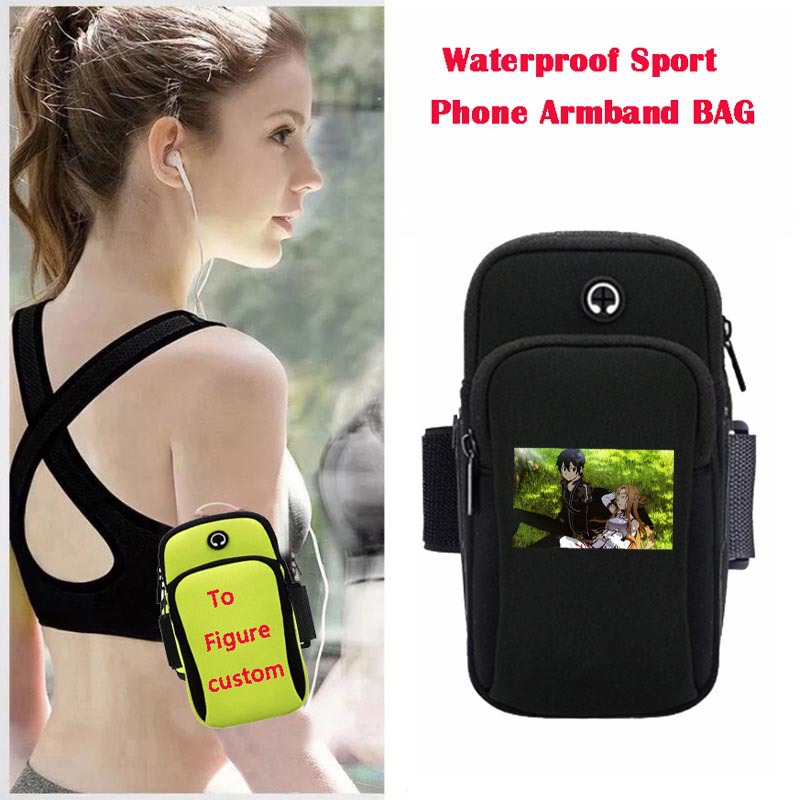 sword art online anime wateroof sport phone armband bag