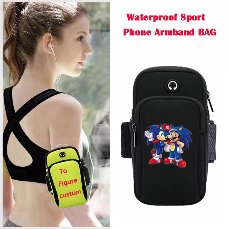 Sonic anime wateroof sport phone armband bag