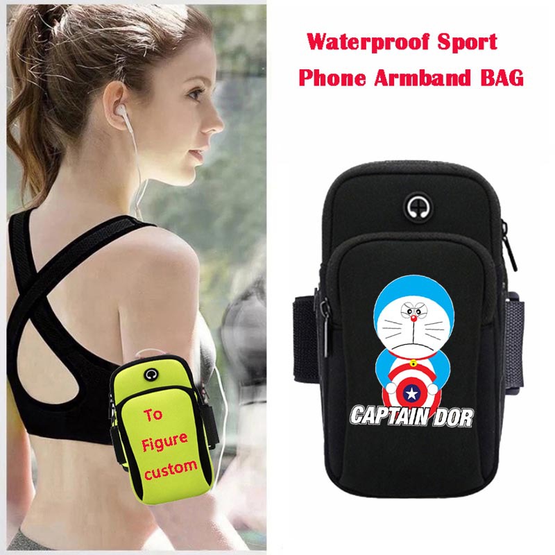 Doraemon anime wateroof sport phone armband bag