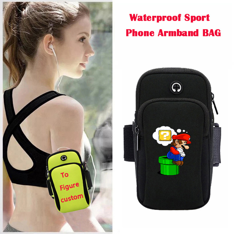 super Mario anime wateroof sport phone armband bag