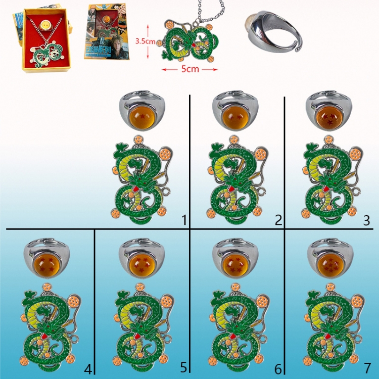 Dragon Ball anime ring+necklace