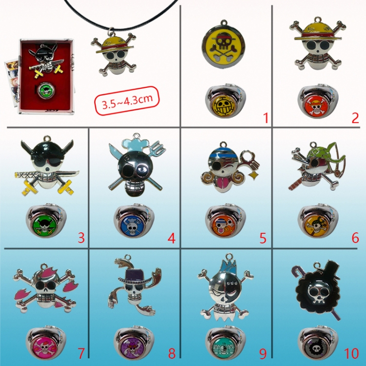 One piece anime necklace+ring