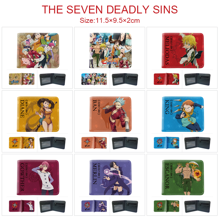 seven deadly sins anime wallet 11.5*9.5*2cm