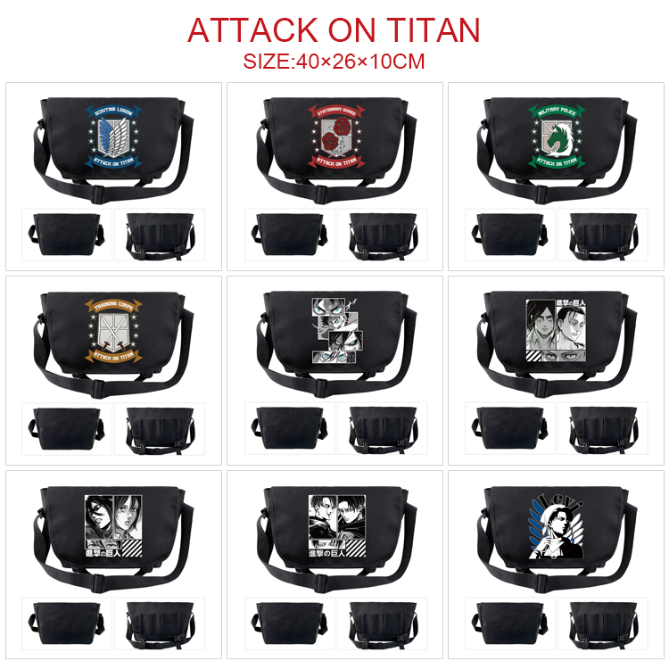 Attack On Titan anime messenger bag 40*26*10cm