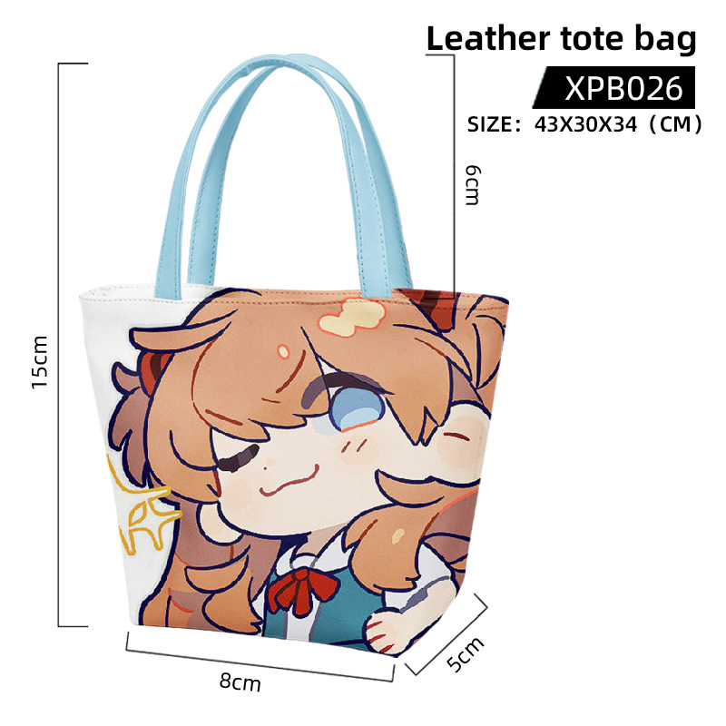 EVA anime leather tote bag