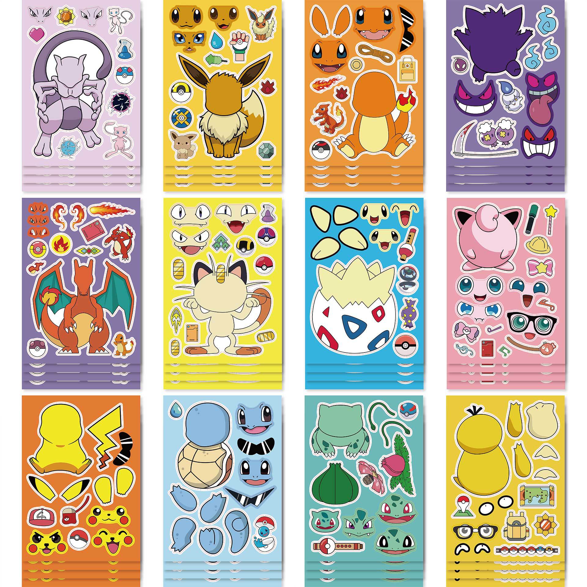 Pokemon anime DIY sticker price for 12 pcs