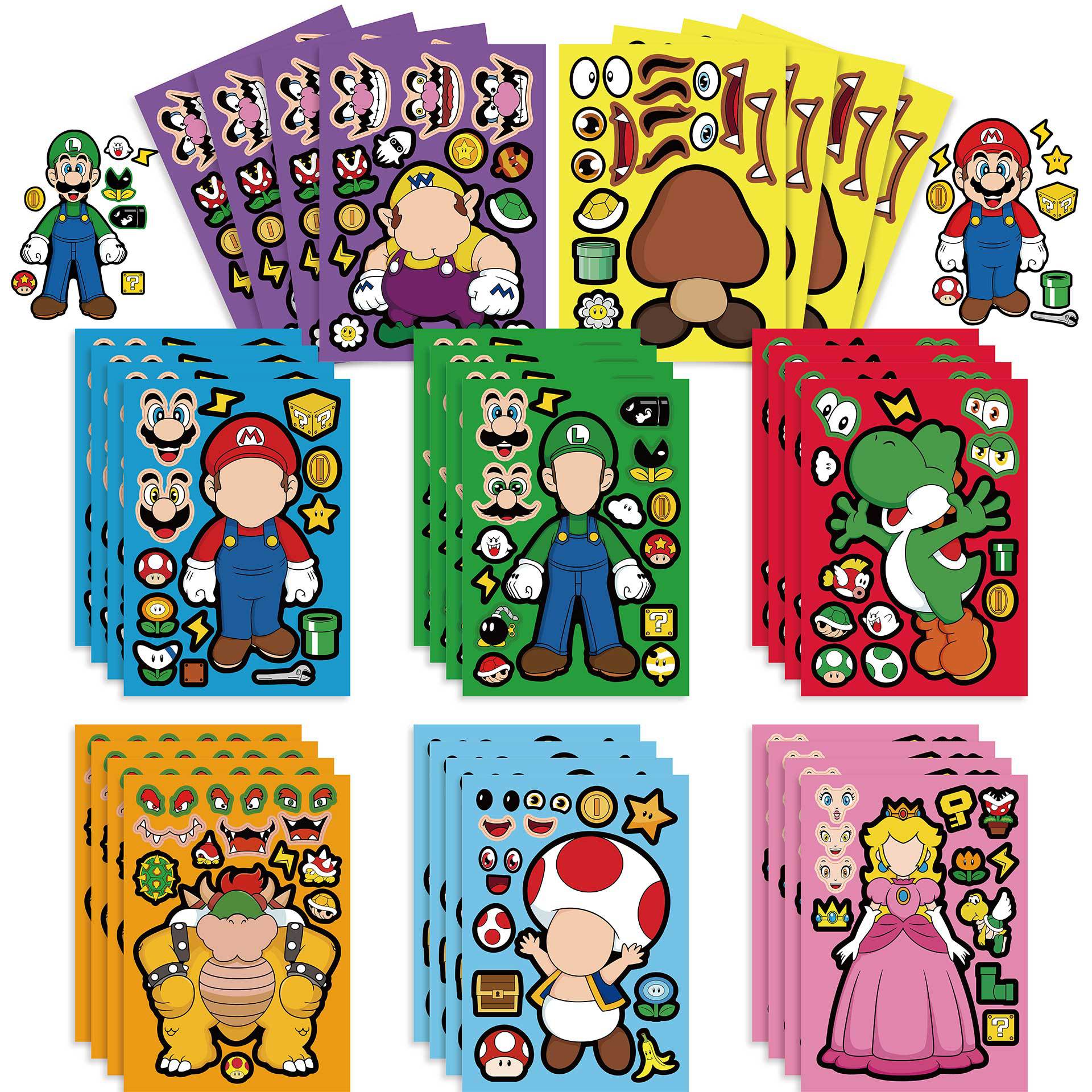 super Mario anime DIY sticker price for 16 pcs