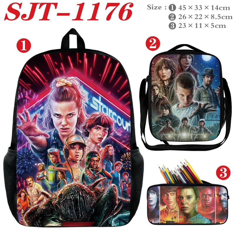 Stranger Things anime Backpack a set
