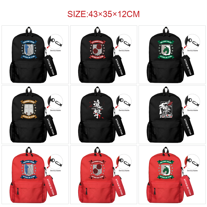 Attack On Titan anime Backpack bag+pencil bag