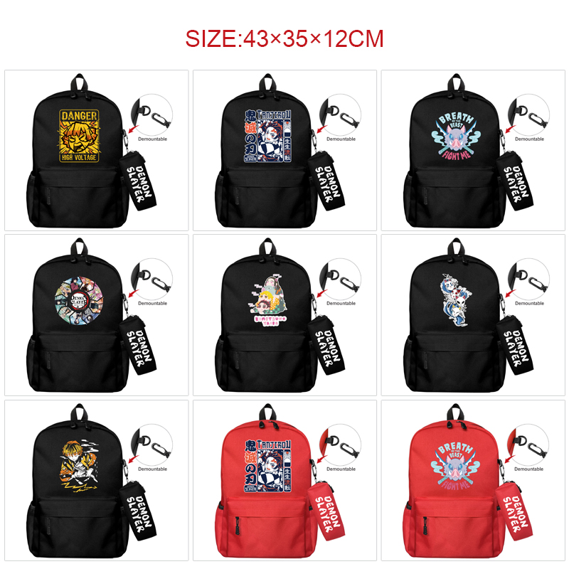 demon slayer kimets anime Backpack bag+pencil bag