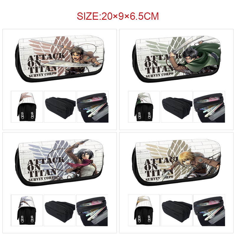 Attack On Titan anime pencil bag 20*9*6.5cm