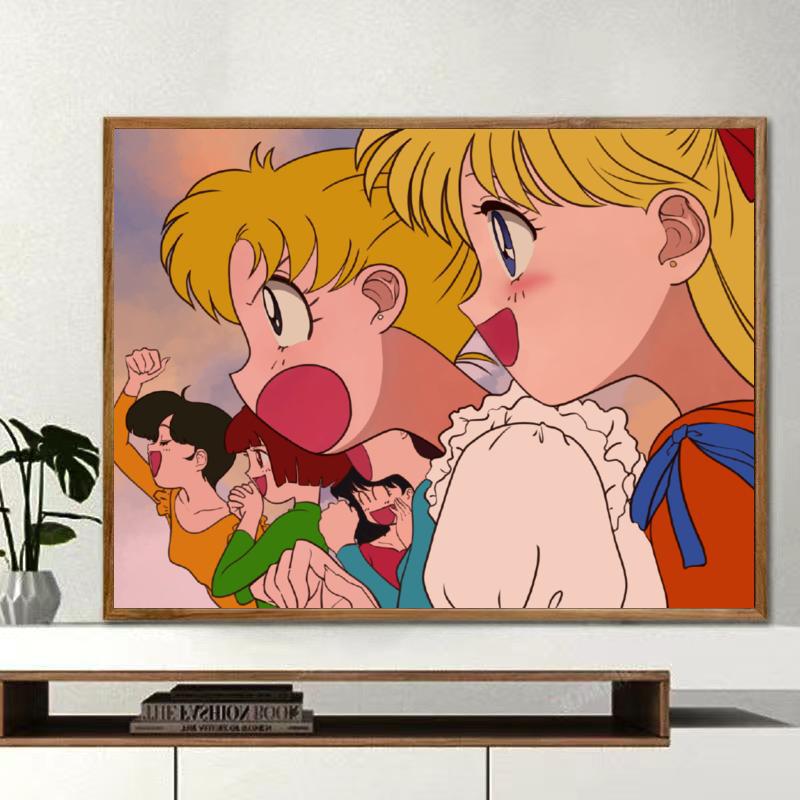 Sailor Moon Crystal anime DIY digital oil painting with frame(boxed)40*50cm