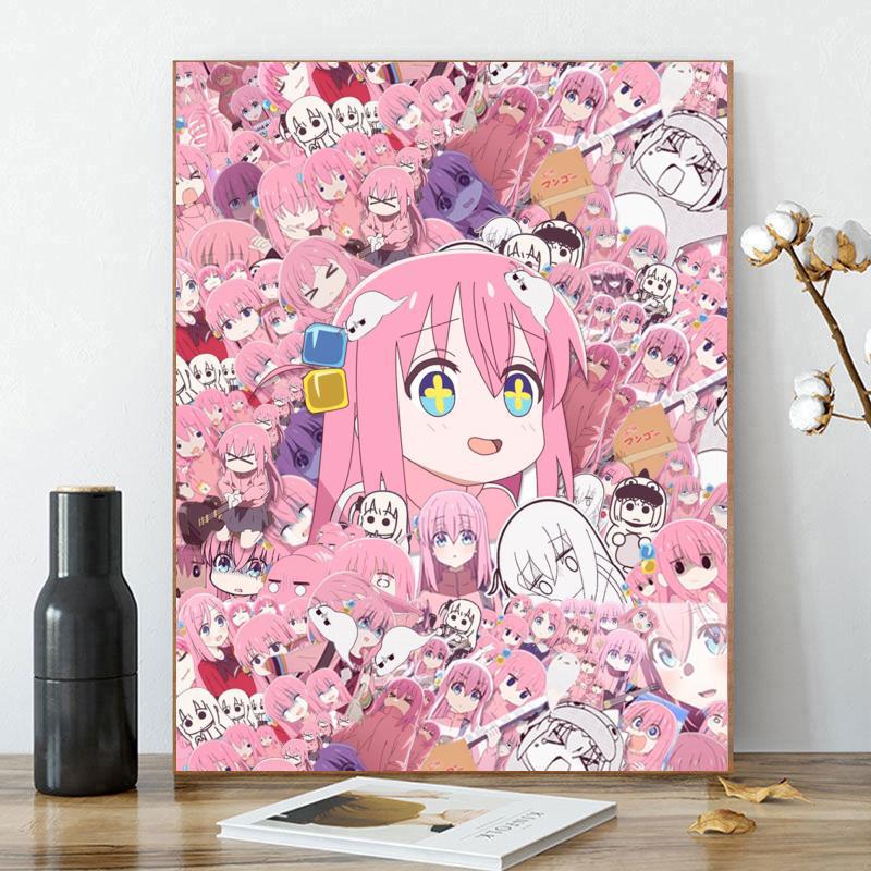 Bocchi the rock anime DIY digital oil painting with frame(boxed)40*50cm