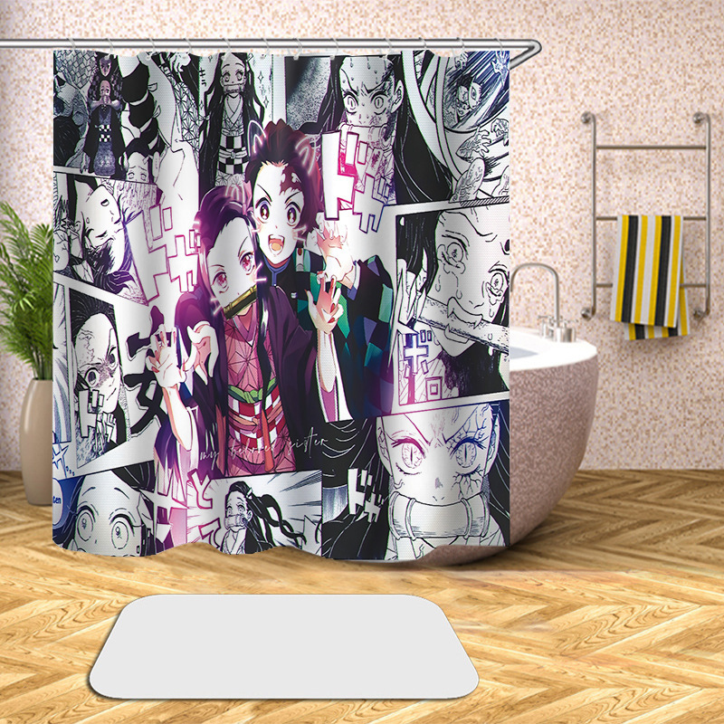 demon slayer kimets anime shower curtain 150*200cm