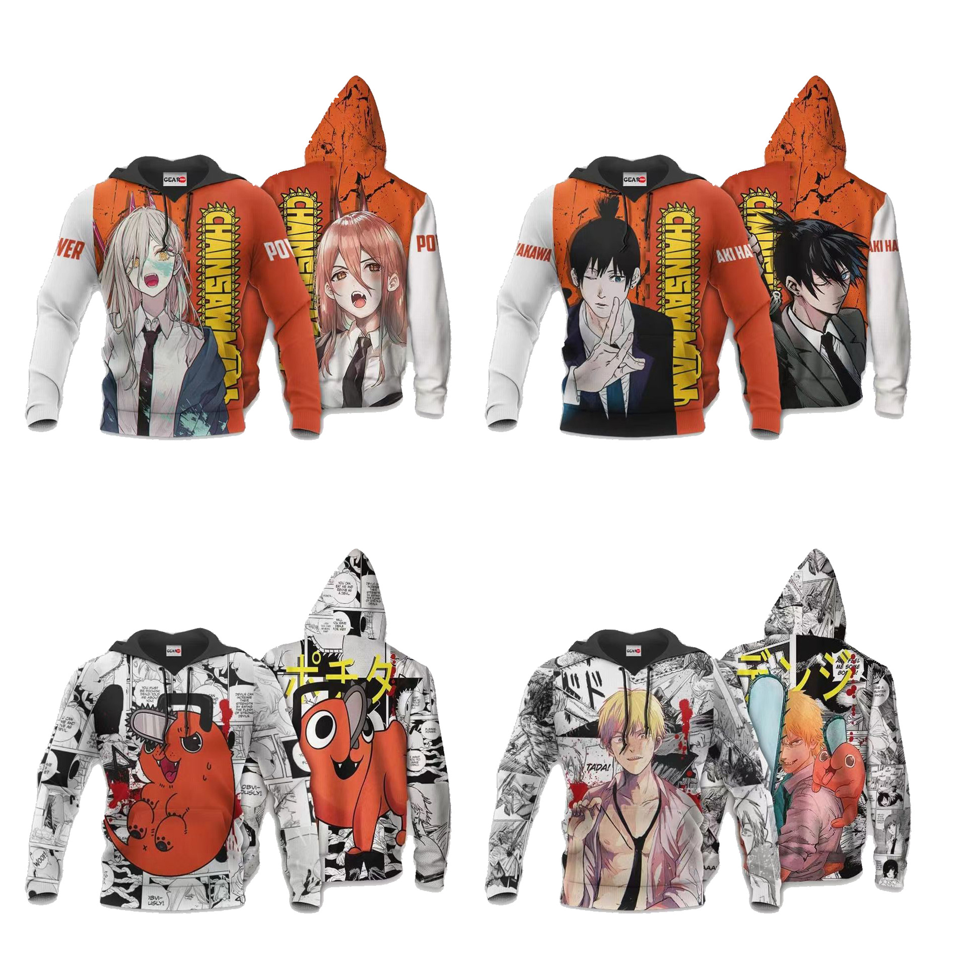 chainsaw man anime hoodie