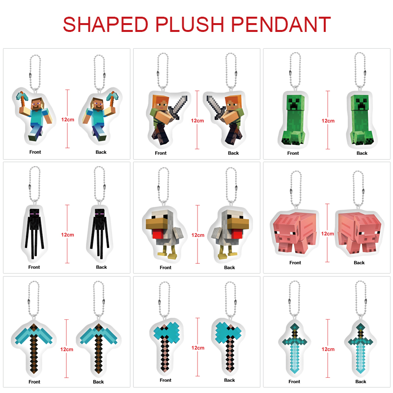 Minecraft anime plush doll 12cm 5 pcs a set