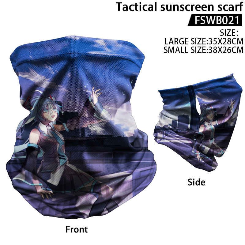 Hatsune Miku anime tactical sunscreen scarf 44*55cm