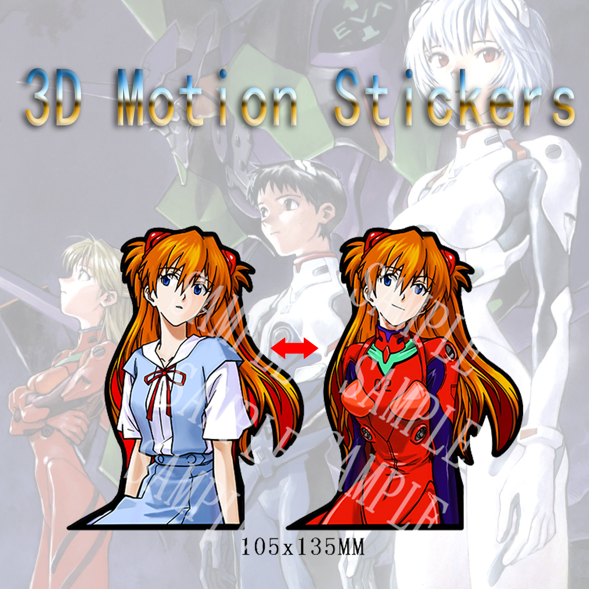 EVA anime 3d sticker