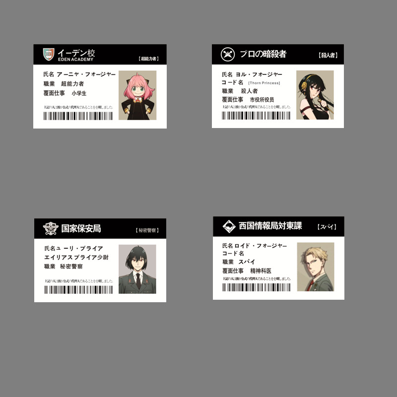 SPY×FAMILY anime PVC card 86*56mm
