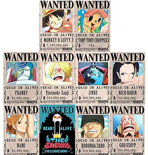 One Piece anime wall poster set price for a set of 10 pcs 42*29cm