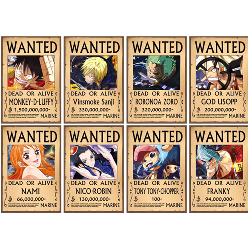 One piece anime posters price for a set of 8pcs