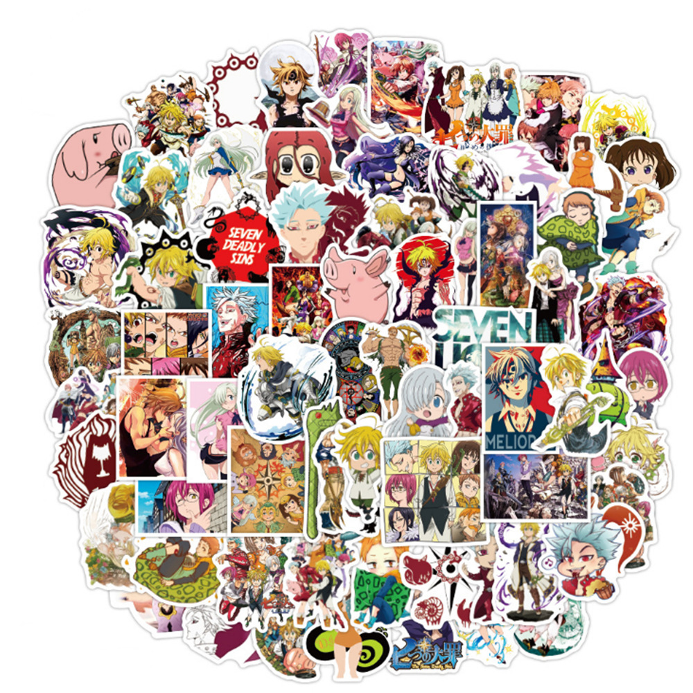 seven deadly sins anime waterproof stickers (50pcs a set)