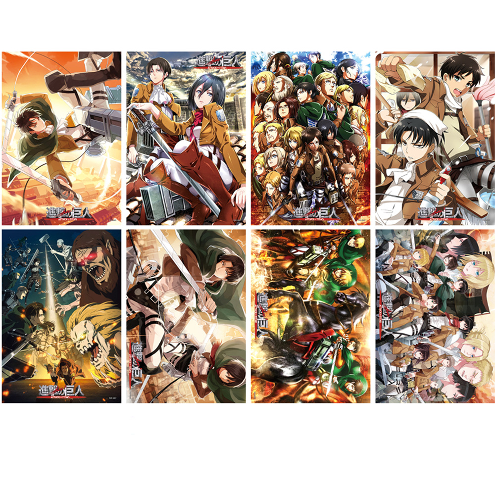 Attack On Titan anime posters price for a set of 8 pcs