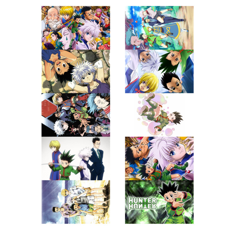 Hunter x Hunter anime crystal card stickers 8.7*5.5cm 10 pcs a set