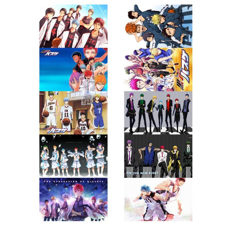 Kuroko no Basketball  anime crystal card stickers 8.7*5.5cm 10 pcs a set