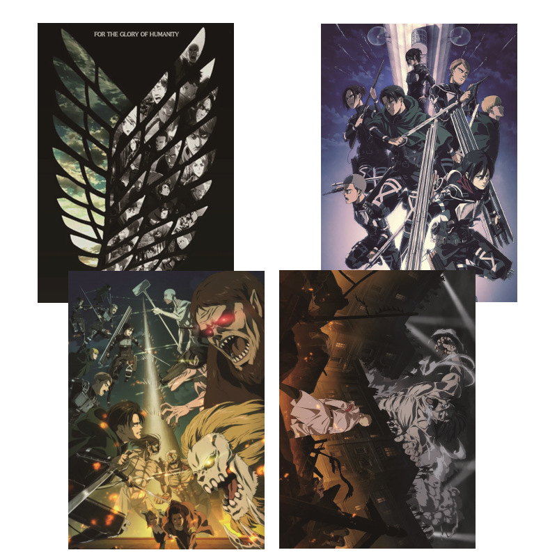 Attack On Titan anime posters price for a set of 4 pcs