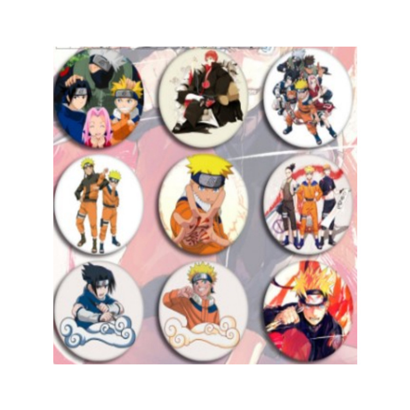 Naruto anime badge 9 pcs a set