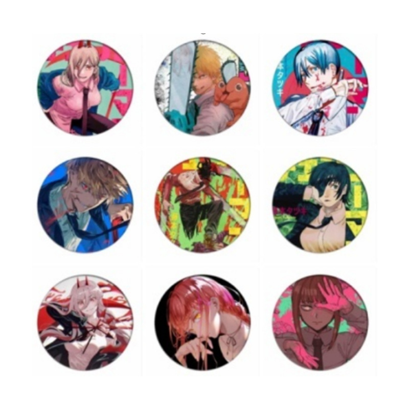 chainsaw man anime badge 9 pcs a set