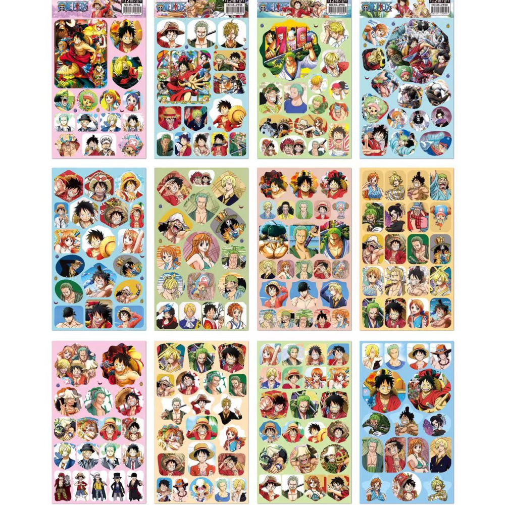 One piece anime beautifully stickers pack of 12, 21*12cm