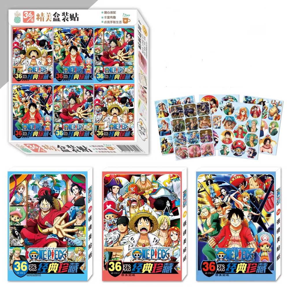 One piece anime exquisite box stickers 36pcs a set