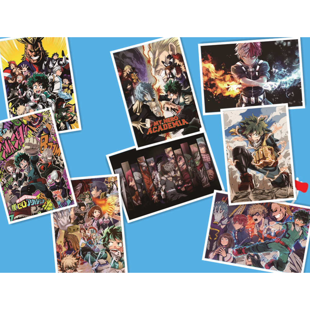 My Hero Academia anime posters price for a set of 8 pcs 42*29cm