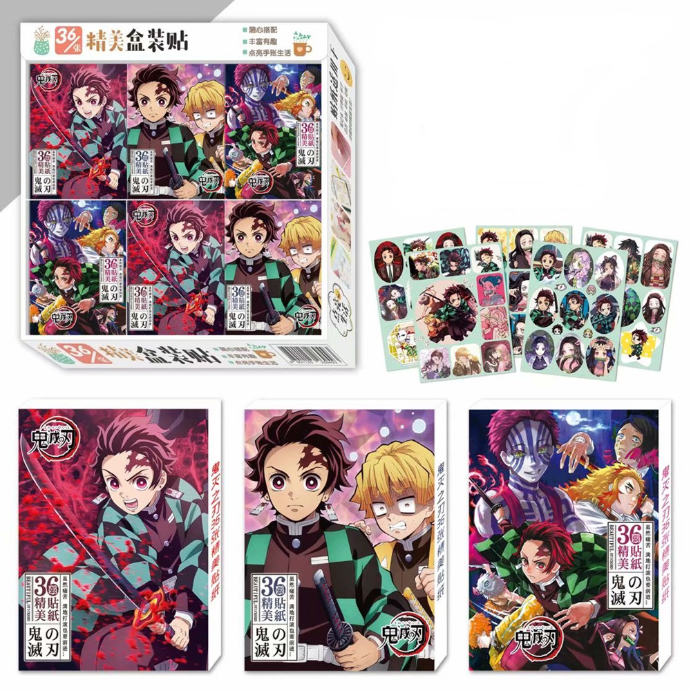 demon slayer kimets anime exquisite box stickers 36pcs a set